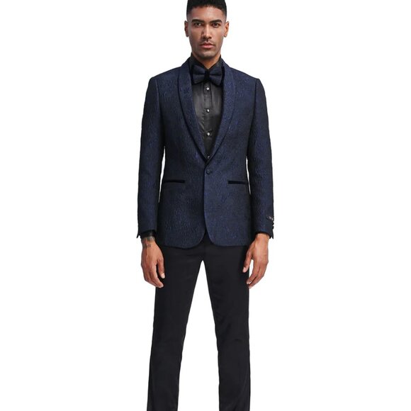 Mens Slim Fit Paisley Shawl Lapel Dinner Jacket Tuxedo...